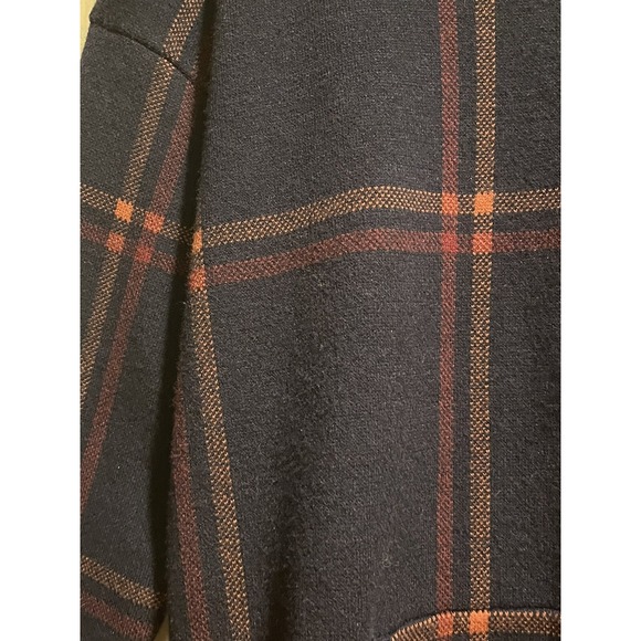 Max Studio Women's Jacket M Rayon Blend Navy Plaid Long Sleeve - Picture 3 of 4